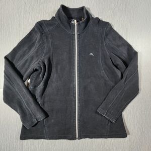 Tommy Bahama Sweater Mens Adult Large Black Outdoors Full Zip Knit 100% Cotton